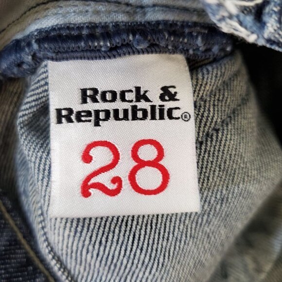 Rock&Republic Button Fly Jeans for Neiman Marcus Straight Leg Womens Low Rise 28 - Picture 4 of 10